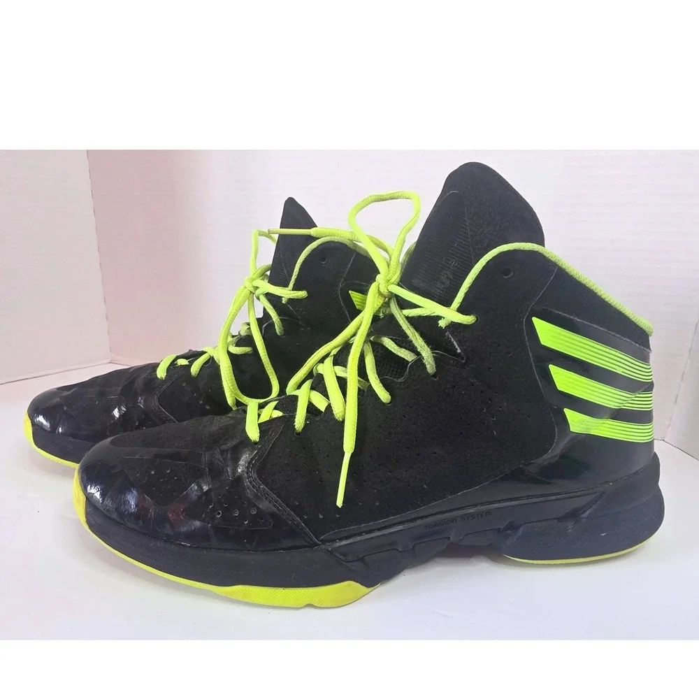 Adidas Isolation 2 Basketball Shoes Mens 13 Black Electric Yellow CALLOUT